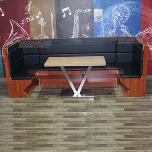 厂家直销u型卡座沙发餐厅火锅店烤鱼店卡座沙发桌椅组合定做