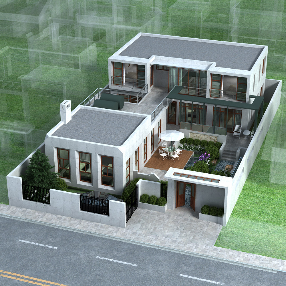 9轻奢风格别墅装修设计效果实景图片高端复试大宅室内参考案例素材已