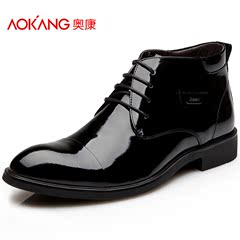 Aucom autumn business attire-tie men's shoes men's shoes fashion patent leather high shoes of England genuine