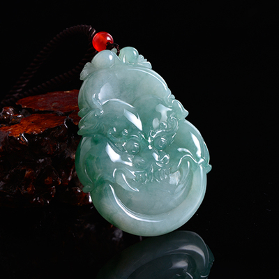 老坑冰糯种大件椒图挂件54.12克