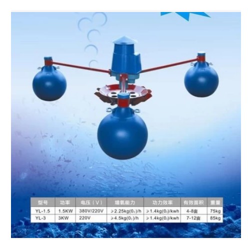 叶轮式增氧机浮球增氧泵鱼池增氧机设备全铜芯品质保证 220V/380V