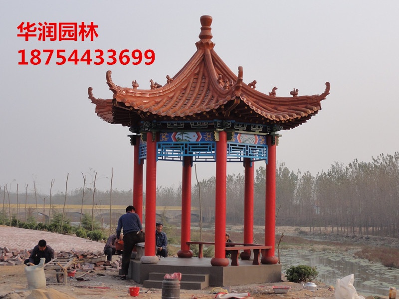 Shandong To fake something antique outdoors Six corners Coloured drawing Arbor Park Mountains Scenic spot Fengshui Scenery installin the Residential furniture , Outdoor/Patio furniture , Wooden gazebo category - from Buy2taobao.com to provide professional Taobao agent buy service