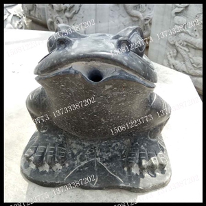 石头喷水青蛙吐水金蟾招财仿古石雕室内流水摆件喷水龙头三足蟾蜍