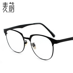 复古眼镜框韩版平光镜女半框眼镜架男款眼睛框超轻圆脸近视眼镜潮