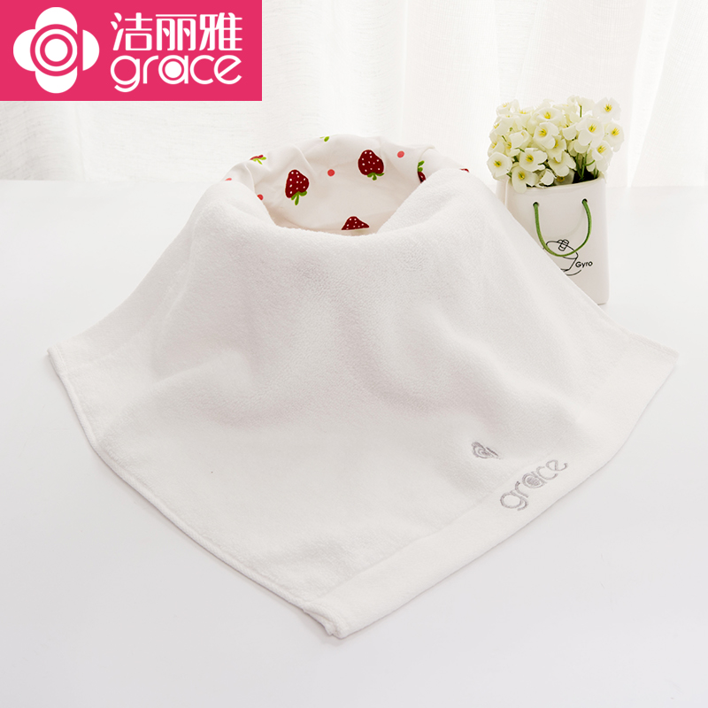 洁丽雅纯棉方巾 酒店白色加厚小毛巾 手帕 舒适吸水 单条产品展示图5