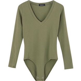 大码塑身衣女士打底保暖内衣长袖高领修身美体显瘦连体衣长款开裆