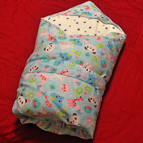 棉花堂 纯棉花婴儿抱被 新生儿宝宝包被抱毯子秋冬款 可拆卸内胆