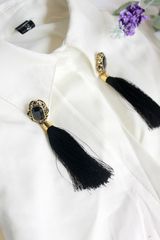 Shanzai mail Europe and vintage fringed collar pin collar-pin female scarf buckle sweater shirt collar clip brooch pin