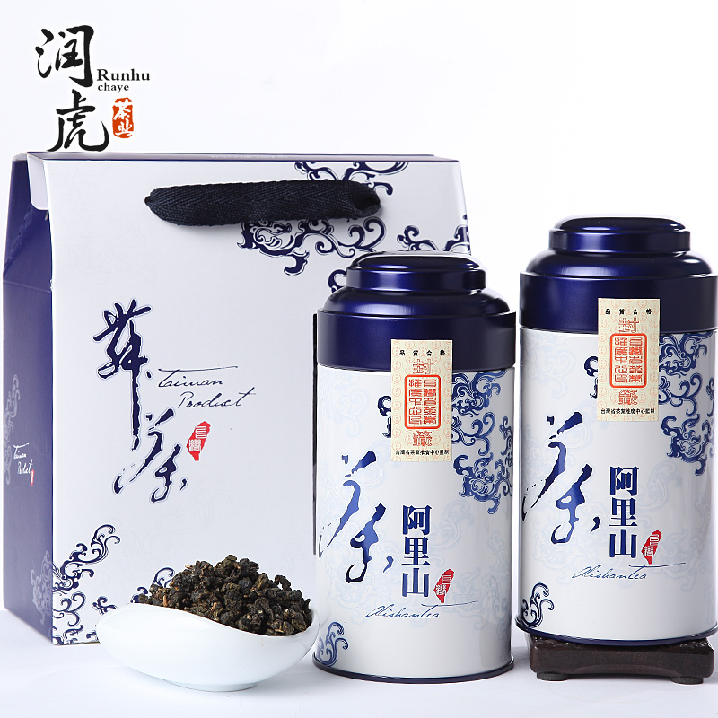 台湾阿里山高山茶乌龙茶青花瓷茶叶礼盒装300克过年送礼年货礼盒产品展示图4