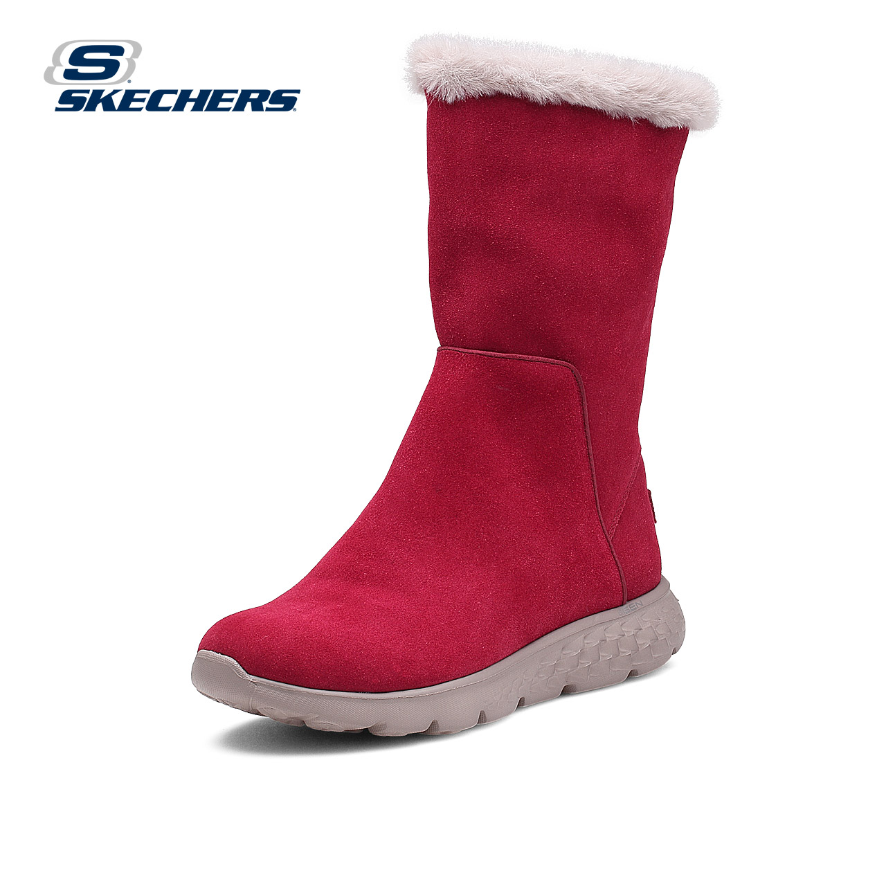 skechers斯凯奇冬季女鞋 新款保暖雪地靴 时尚反毛皮中筒靴14357产品展示图5