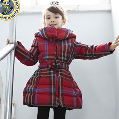 韩国童装新款韩版儿童女童女孩大童花苞领公主款中长款羽绒服外套