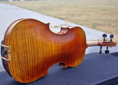 进口料独板虎纹小提琴、全手工制作油性整板虎纹、演奏考级小提琴
