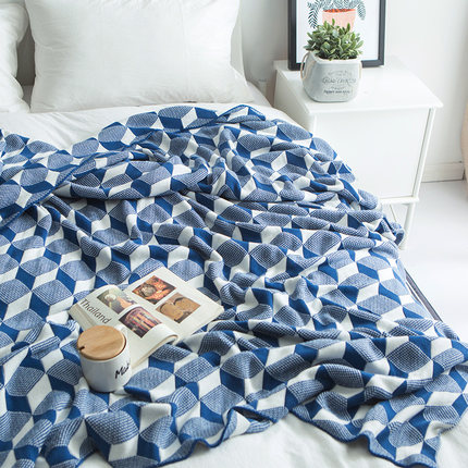 全棉立体盖毯 时空棉线毯 纯棉披肩空调毯 沙发毯子办公室午休毯