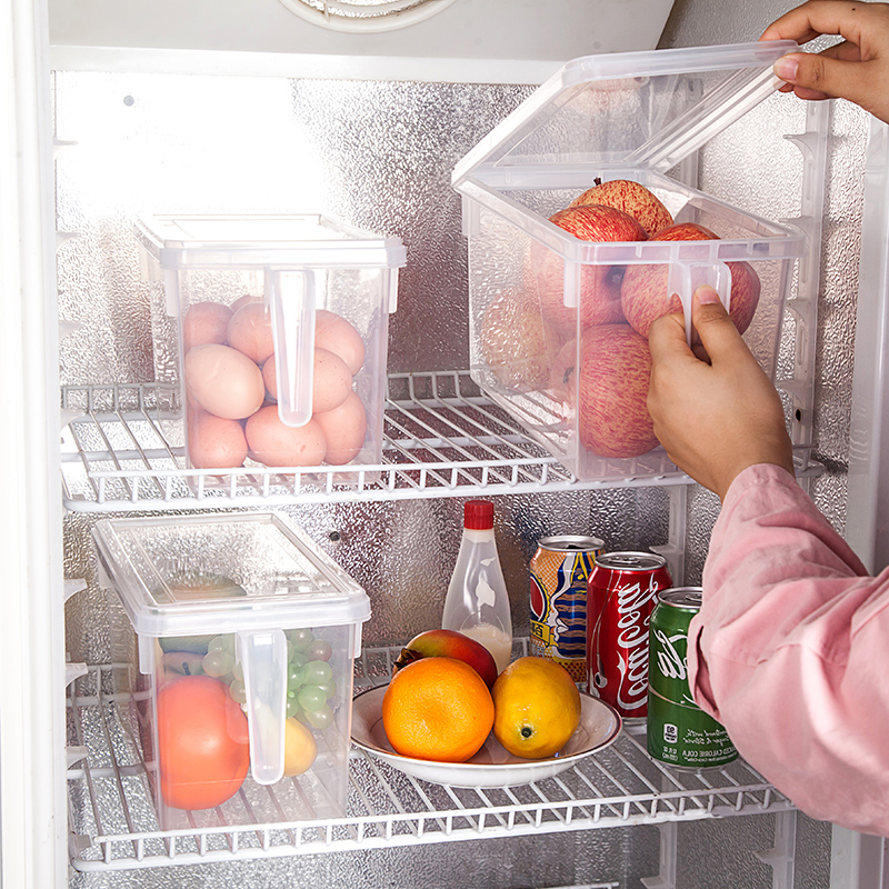 冰箱收纳盒食物整理箱日式厨房塑料密封储物箱鸡蛋蔬菜水果保鲜盒产品展示图3