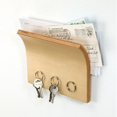 出口欧美创意家居实木磁铁多功能收纳板 留言板 钥匙信件收纳挂饰