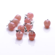 Myatou natural Strawberry Crystal pendants DIY bracelet accessory barrel bead across the Pearl peach Apple pendant