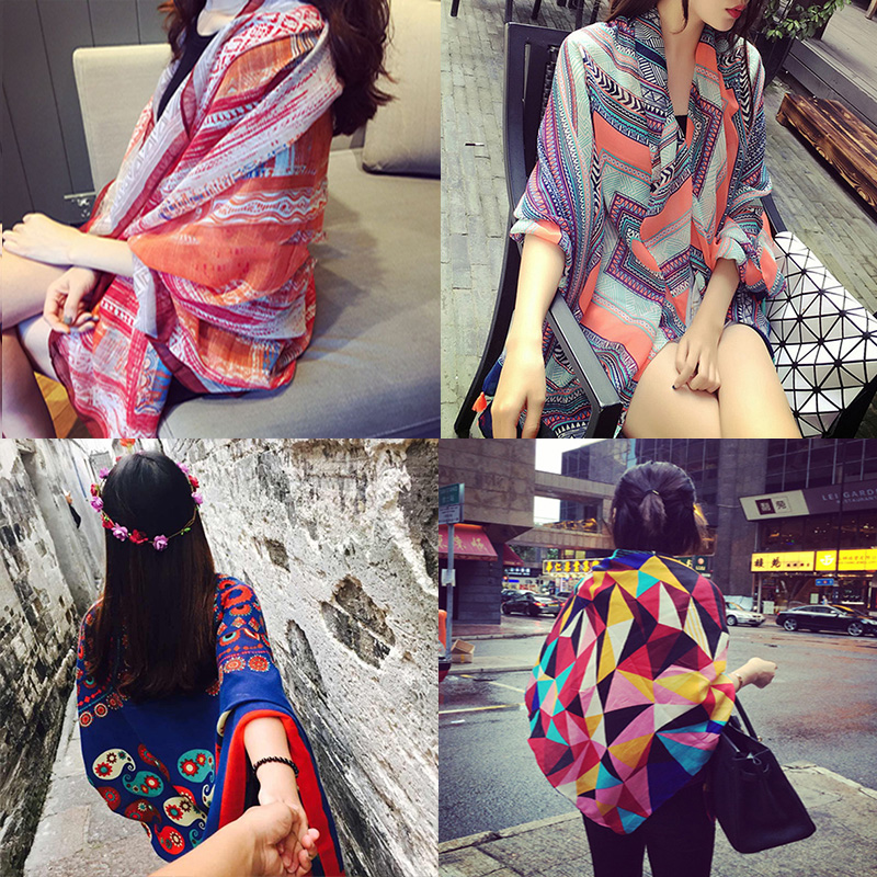 Spring Scarf Ethnic style Cotton and hemp Large shawl summer Seaside Sunscreen Beach towel Silk scarf Versatile Dual use Scarfin the Accessories/Leather belt/Hat/Muffler , Muffler/Scarves/Shawl category - from Buy2taobao.com to provide professional Taobao agent buy service