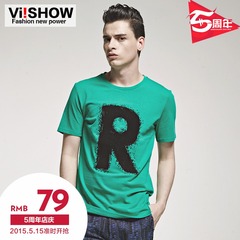 Viishow2015 summer dress new short sleeve t-shirt Western alphabet cotton short sleeve t shirt slim casual