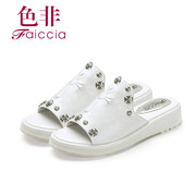 Non-summer new women leather platform wedges thongs slip fashion slipper WHBH72604C