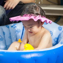 幼儿童宝宝护耳可调节护耳洗头帽  小孩婴儿防水加大洗澡洗发帽