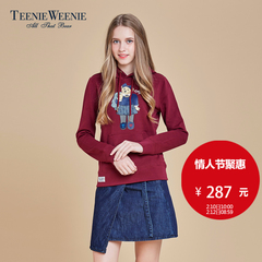 Teenie Weenie小熊2016冬季新品女士经典连帽套头卫衣TTMW68960I