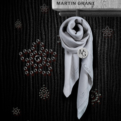 MARTIN GRANT 16秋冬新款 羊绒纯色 烫水钻长款围巾 欧美时尚