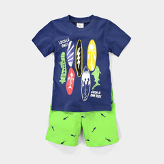 男童短袖T恤套装 2016新款夏季 宝宝婴儿纯棉衣服休闲短裤两件套