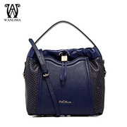 Early spring new handbag Wanlima/around 2016 big stylish authentic western hollow slung bags