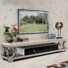 欧梵尼大理石台面电视柜茶几 现代简约创意不锈钢试听柜dsg电视柜