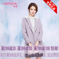 Nemow/拿美2016冬装新款商场同款修身大翻领呢大衣A6G444