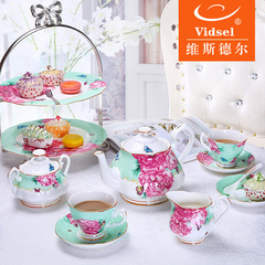 Vidsel 欧式骨瓷咖啡杯碟套装英式咖啡具下午茶红茶花茶具陶瓷器