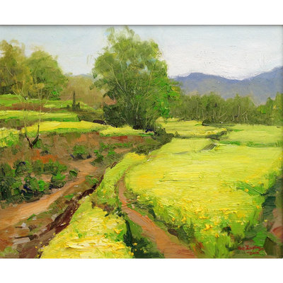 薛金拥 《油菜花田》 布面油画