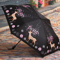 韩国创意遮阳伞小恶魔太阳伞女折叠黑胶晴雨伞两用防晒防紫外线