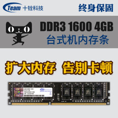 十铨4g内存条DDR3 1600 4GB台式机内存条 三代内存条单条兼容1333