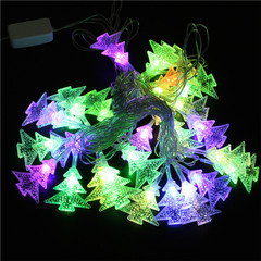 新年装饰品 圣诞树装饰彩灯4.5米长30头LED圣诞七彩春节灯串 挂件