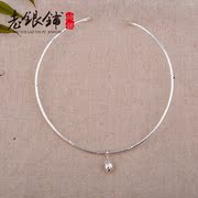 Old Pu original handmade silver necklaces, silver necklaces 925 Silver necklace women Korea fashion silver rose necklace