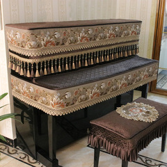 欧帝凯诺欧式钢琴罩钢琴三件套凳套罩布艺防尘罩半罩定制做丝绒布