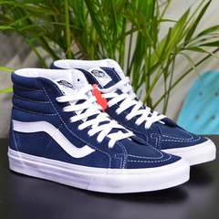 【现货】VANS/范斯 SK8-HI 蓝色经典翻毛高帮板鞋VN-03CAI6O