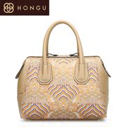 Honggu Hong Gu 2015 counters authentic new Chinese style fashion casual leather ladies hand bag 5895