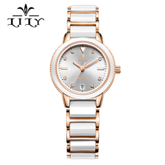 lily白色时尚潮流韩版陶瓷女手表 专柜正品石英手表 学生女士腕表