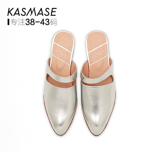 愛馬仕皮有幾種圖片 KASMASE大筱姐夏季新品 牛皮幾何體圖案低跟尖圓頭涼鞋38-43碼 愛馬仕皮包