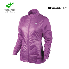 NIKEGOLF/耐克 抗风吸湿排汗轻便粉白色轻薄女款长袖拉链棉外套