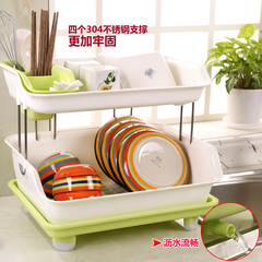 碗柜厨房置物架塑料碗筷餐具收纳盒放碗碟储物架双层沥水架用品具
