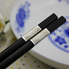 筷子 合金筷子 创意餐具 福筷 家用筷子筒 笼 10双套装 韩国