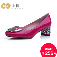 Alang-fall 2015 new women patent leather shoes asakuchi folk style shoes with high heels in 238