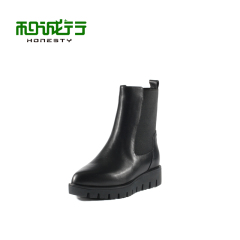 He Chenghang and pull the muffin lady pointed at the end of 2015 winter comfort women's Chelsea boots women's boots 0230159