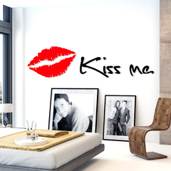 创意嘴唇亚克力3d立体墙贴纸婚庆房间客厅卧室餐厅墙壁装饰品贴画