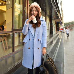 2016秋冬季新款品韩版双面毛呢子中长款修身羊毛大衣特价外套女装