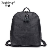 Hundreds of charming the first layer leather women bag new 2015 trend line Street School of Korean ladies leather Backpack Backpack