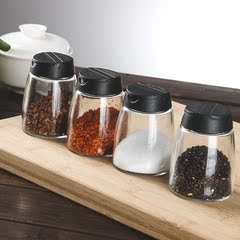 愉悦之家 调料盒玻璃调味瓶罐厨房家用密封盐罐砂糖瓶辣椒粉罐